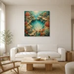 Secluded Coral Reef Basin Canvas Print styled in a refined neutral interior
