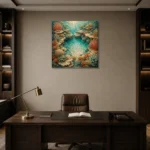 Secluded Coral Reef Basin Canvas Print displayed in a contemporary gallery-inspired room
