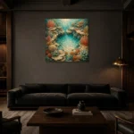 Secluded Coral Reef Basin Canvas Print shown in a warm modern interior