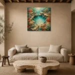 Secluded Coral Reef Basin Canvas Print presented in a sophisticated home setting