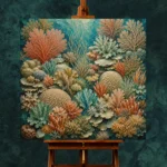 Intricate Coral Patchwork Canvas Print - Image 2