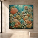 Intricate Coral Patchwork Canvas Print - Image 3