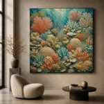 Intricate Coral Patchwork Canvas Print - Image 6