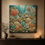 Intricate Coral Patchwork Canvas Print - Image 7