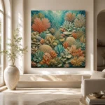 Intricate Coral Patchwork Canvas Print - Image 8