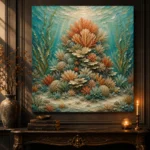 Majestic Coral Crown Canvas Print - Image 4