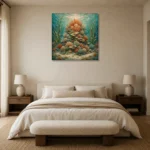 Majestic Coral Crown Canvas Print showcased in an elegant minimalist interior