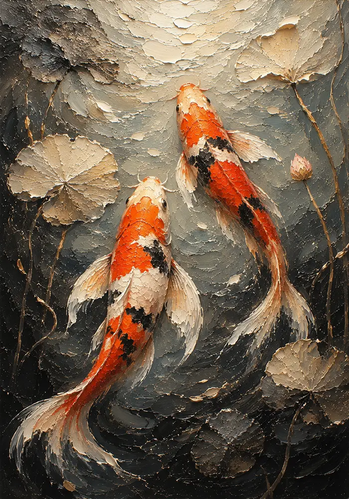 Graceful Koi Fish Canvas Print