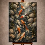 Elegant Koi Stream Wall Art Canvas Print