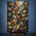 Elegant Koi Stream Wall Art Canvas Print - Image 2