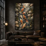 Elegant Koi Stream Wall Art Canvas Print - Image 4
