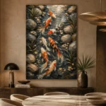 Elegant Koi Stream Wall Art Canvas Print - Image 5