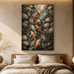 Elegant Koi Stream Wall Art Canvas Print - Image 6