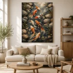 Elegant Koi Stream Wall Art Canvas Print - Image 7