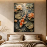 Tranquil Lotus Koi Fish Wall Art Canvas Print - Image 6