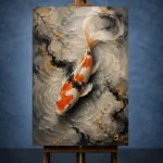 Meditative Noble Koi Fish Wall Art Canvas Print - Image 2