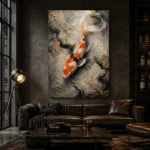 Meditative Noble Koi Fish Wall Art Canvas Print - Image 4