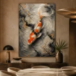 Meditative Noble Koi Fish Wall Art Canvas Print - Image 5