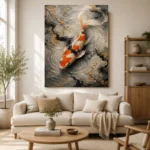 Meditative Noble Koi Fish Wall Art Canvas Print - Image 7