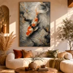 Meditative Noble Koi Fish Wall Art Canvas Print - Image 8