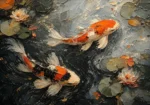 Tranquil Pair of Koi Fish Wall Art Canvas Print