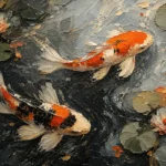 Tranquil Pair of Koi Fish Wall Art Canvas Print