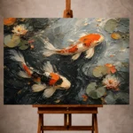 Tranquil Pair of Koi Fish Wall Art Canvas Print