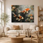 Tranquil Pair of Koi Fish Wall Art Canvas Print - Image 7