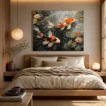 Tranquil Pair of Koi Fish Wall Art Canvas Print - Image 8