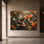 Autumn Pond Koi Fish Wall Art Canvas Print - Image 5