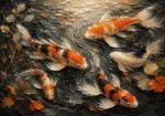 Panoramic Underwater Koi Fish Wall Art Canvas Print