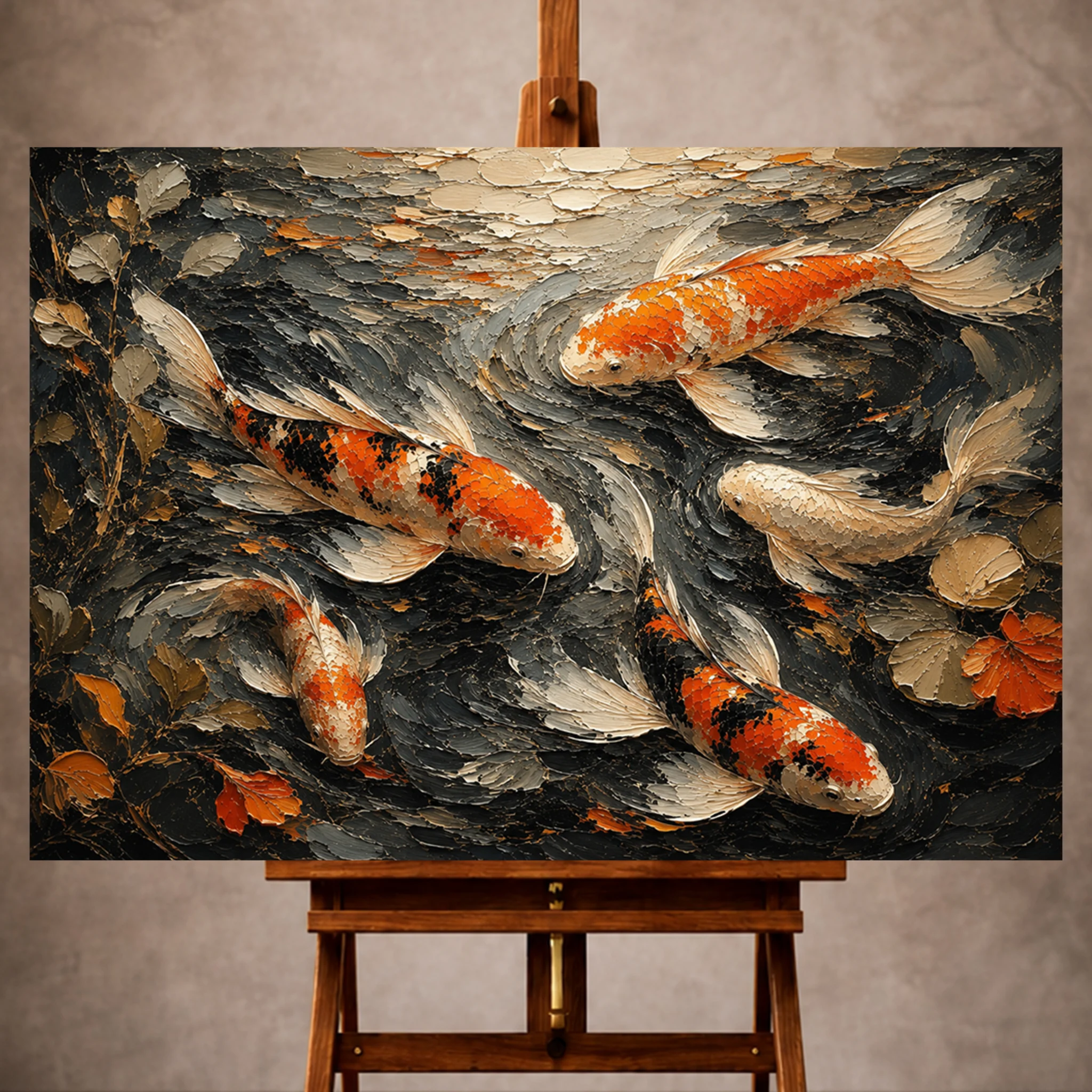 Premium Wall Art Yatay Html Edition – UNWATR058 Image 1 Panoramic Underwater Koi Fish Wall Art Canvas Print - Image 1