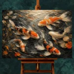 Panoramic Underwater Koi Fish Wall Art Canvas Print - Image 2