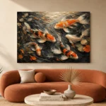 Panoramic Underwater Koi Fish Wall Art Canvas Print - Image 3