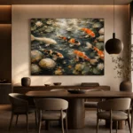 Peaceful Japanese Koi Pond Wall Art Canvas Print - Image 4