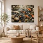 Peaceful Japanese Koi Pond Wall Art Canvas Print - Image 7