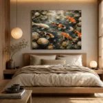 Peaceful Japanese Koi Pond Wall Art Canvas Print - Image 8