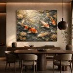 Luminous Flowing Koi Fish Wall Art Canvas Print - Image 4