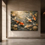 Luminous Flowing Koi Fish Wall Art Canvas Print - Image 5