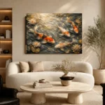 Luminous Flowing Koi Fish Wall Art Canvas Print - Image 6