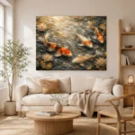 Luminous Flowing Koi Fish Wall Art Canvas Print - Image 7