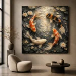 Circular Harmony Koi Fish Wall Art Canvas Print - Image 6