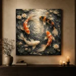 Circular Harmony Koi Fish Wall Art Canvas Print - Image 7