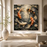 Circular Harmony Koi Fish Wall Art Canvas Print - Image 8