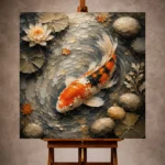 Tranquil Japanese Koi Fish Wall Art Canvas Print