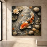 Tranquil Japanese Koi Fish Wall Art Canvas Print - Image 3