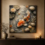 Tranquil Japanese Koi Fish Wall Art Canvas Print - Image 7