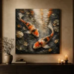 Meditative Twin Koi Fish Wall Art Canvas Print - Image 7