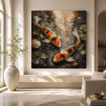 Meditative Twin Koi Fish Wall Art Canvas Print - Image 8