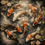 Serene Koi Harmony Koi Fish Wall Art Canvas Print